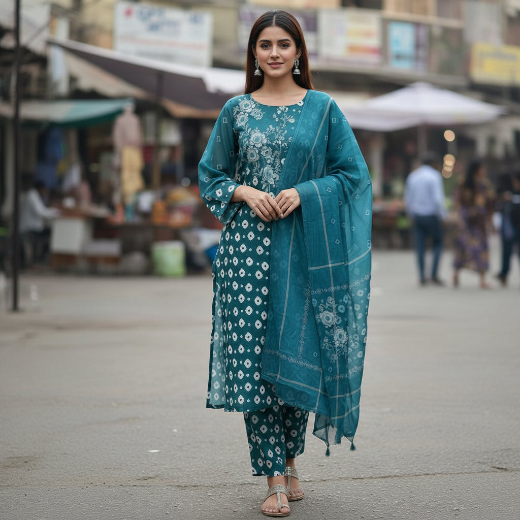 3 Pcs Bonanza Original Summer 2026 Ocean Star Digital Printed Lawn Suit - Unstitched