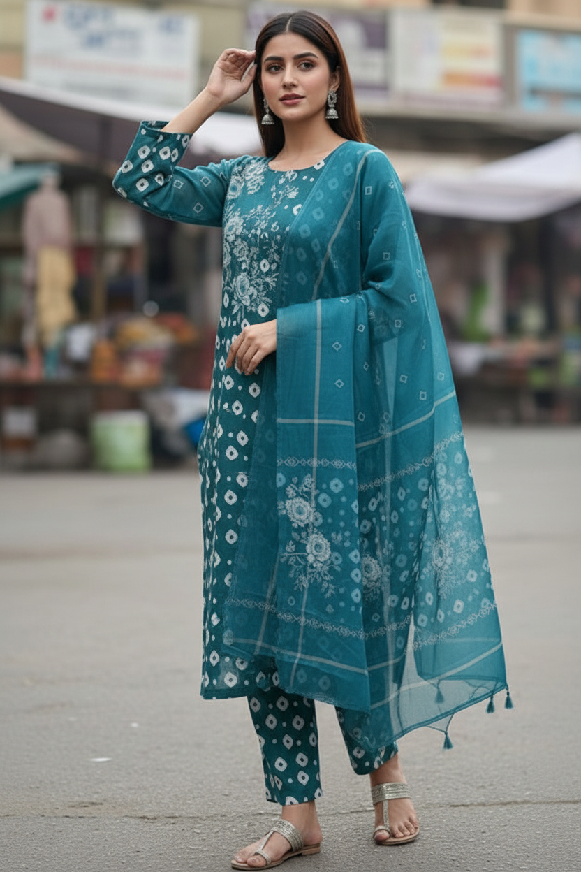 3 Pcs Bonanza Original Summer 2026 Ocean Star Digital Printed Lawn Suit - Unstitched