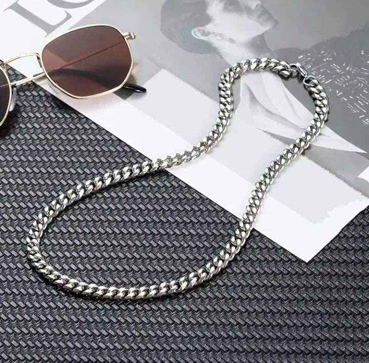 10mm Heavy Stainless Steel Cuban Link Chain Necklace for Men – Silver Polished