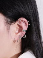 12 Pcs Spectrum Charm Ear Cuff Cartilage Clip On Non-piercing Earrings Set