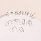 12 Pcs Spectrum Charm Ear Cuff Cartilage Clip On Non-piercing Earrings Set