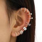 12 Pcs Spectrum Charm Ear Cuff Cartilage Clip On Non-piercing Earrings Set