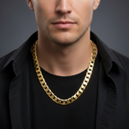 12mm Steel Cuban Link Chain Necklace for Men – Heavy, Bold & Water-Resistant