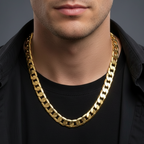 12mm Steel Cuban Link Chain Necklace for Men – Heavy, Bold & Water-Resistant