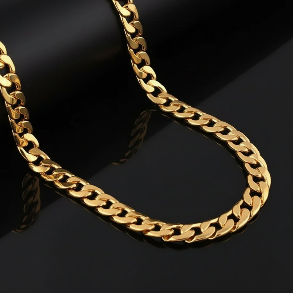 12mm Steel Cuban Link Chain Necklace for Men – Heavy, Bold & Water-Resistant