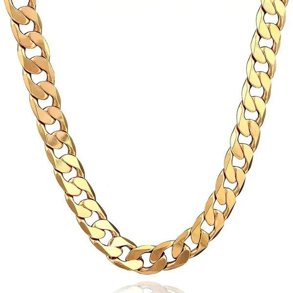 12mm Steel Cuban Link Chain Necklace for Men – Heavy, Bold & Water-Resistant