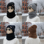 2 Pcs Unisex Fur Textured Beanie & Neck Warmer Set – Soft & Warm