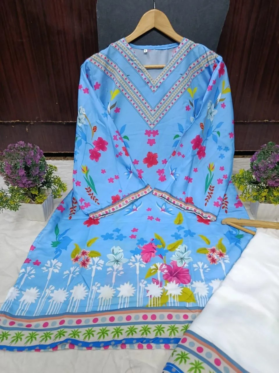 2 Pcs Urban Bloom – Women’s Stitched Swiss Lawn Digital Printed Cord Set