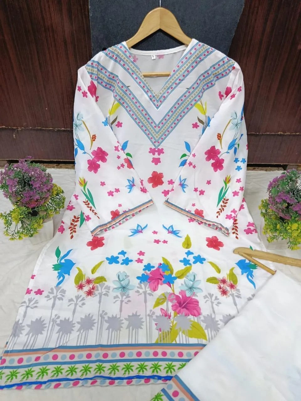 2 Pcs Urban Bloom – Women’s Stitched Swiss Lawn Digital Printed Cord Set