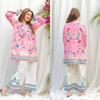 2 Pcs Urban Bloom – Women’s Stitched Swiss Lawn Digital Printed Cord Set