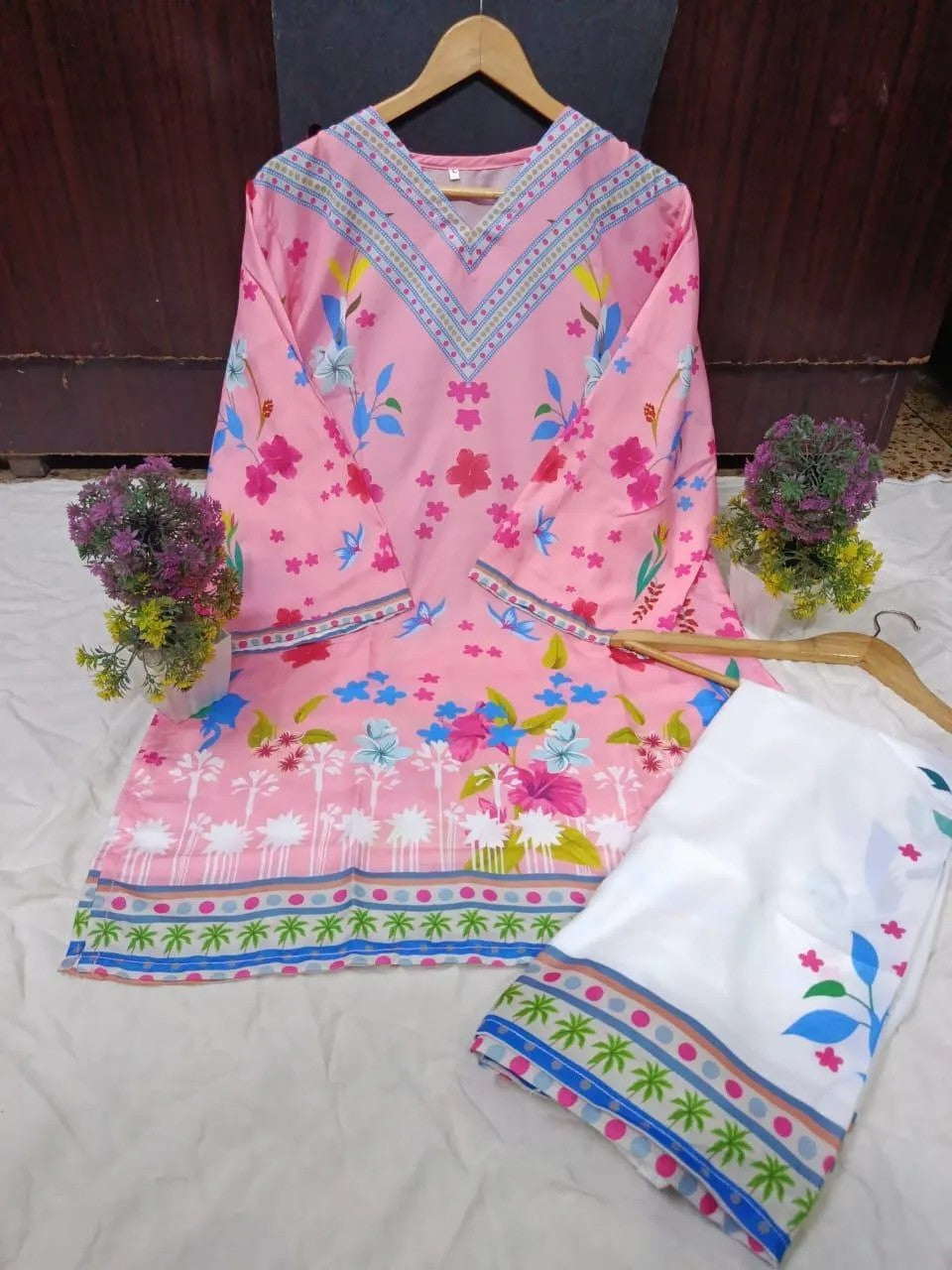 2 Pcs Urban Bloom – Women’s Stitched Swiss Lawn Digital Printed Cord Set