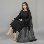 3 Pcs Nooreen Women’s Organza Embroidered Stitched Suit with Embroidered Dupatta