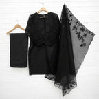 3 Pcs Nooreen Women’s Organza Embroidered Stitched Suit with Embroidered Dupatta