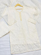 3 Pcs Nooreva Women’s Fancy Organza Embroidered Stitched Suit