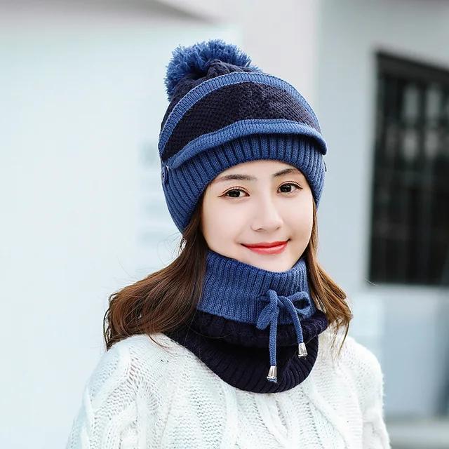 3 Pcs Women’s Winter Knit Beanie, Face Mask & Neck Warmer Set – Warm & Stylish
