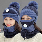 3 Pcs Women’s Winter Knit Beanie, Face Mask & Neck Warmer Set – Warm & Stylish