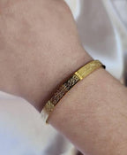 Adjustable Unisex Ayat-ul-Kursi Cuff Bracelet – Gold, Silver & Black