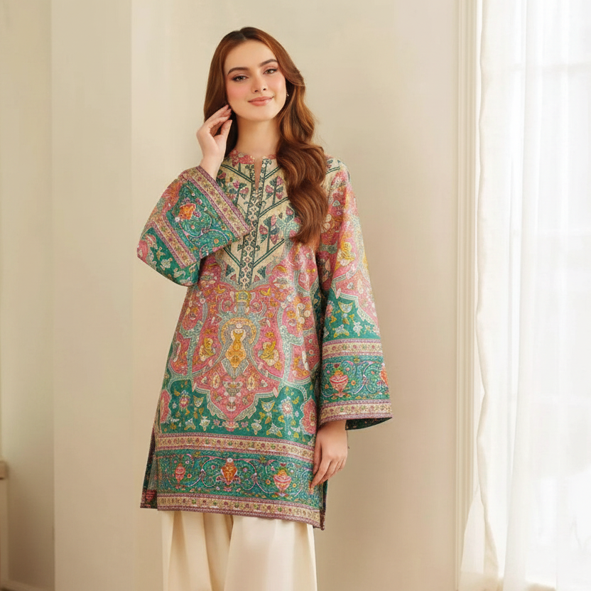 Autumn Aura – 2Pcs Women’s Stitched Khaddar Printed Suit