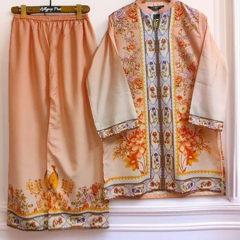 Blossom Pink – 2 Pc Women’s Stitched Swiss Lawn Floral Co-Ord Set