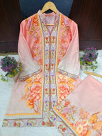 Blossom Pink – 2 Pc Women’s Stitched Swiss Lawn Floral Co-Ord Set