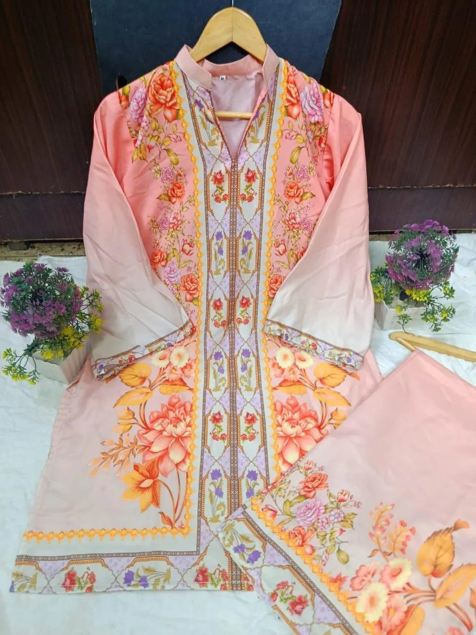 Blossom Pink – 2 Pc Women’s Stitched Swiss Lawn Floral Co-Ord Set