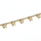 chain with white zircons and gold butterfly charms
