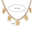 Celestial Shine Butterfly Tennis Choker – Gold Plated Adjustable Necklace