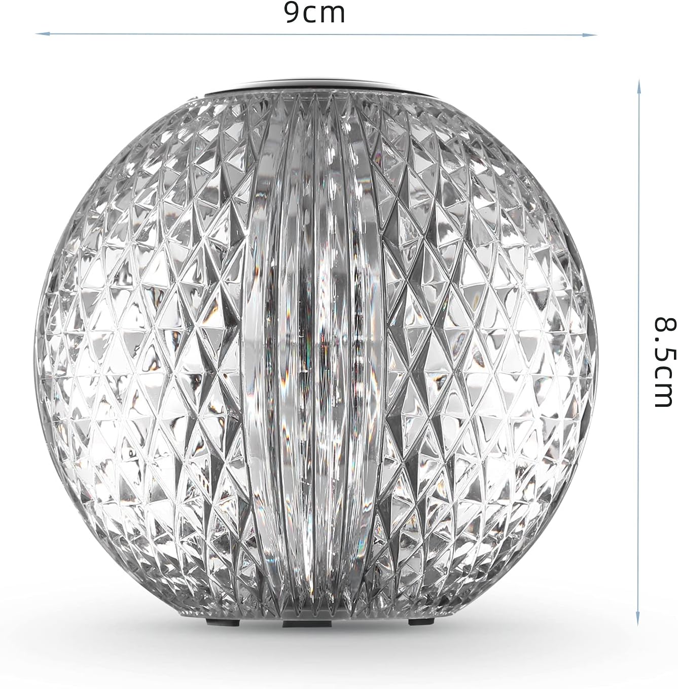 Crystal Glow Acrylic Diamond LED Touch Table Lamp – Rechargeable Dimmable Warm Light