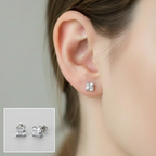 Elegant Pure Silver S925 Zircon Ear Studs – 5 mm