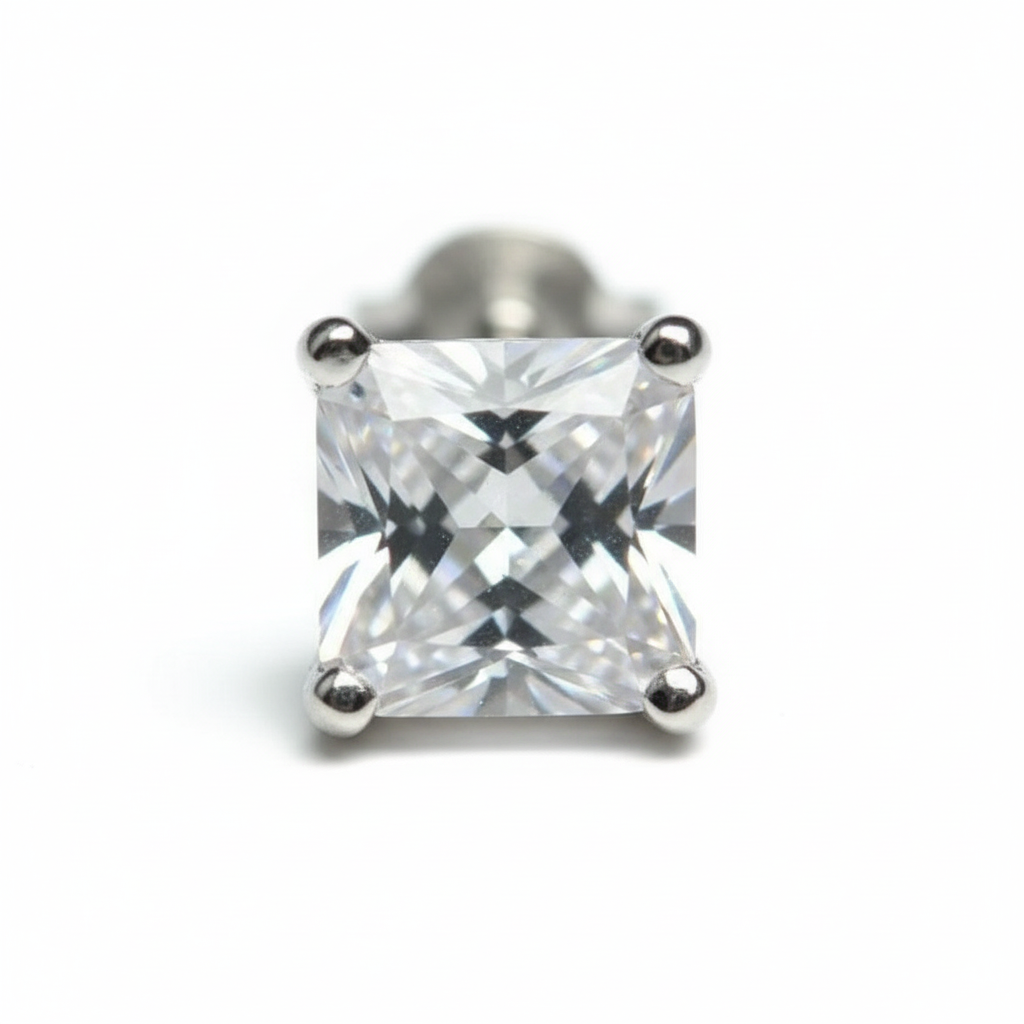 Elegant Pure Silver S925 Zircon Ear Studs – 5 mm