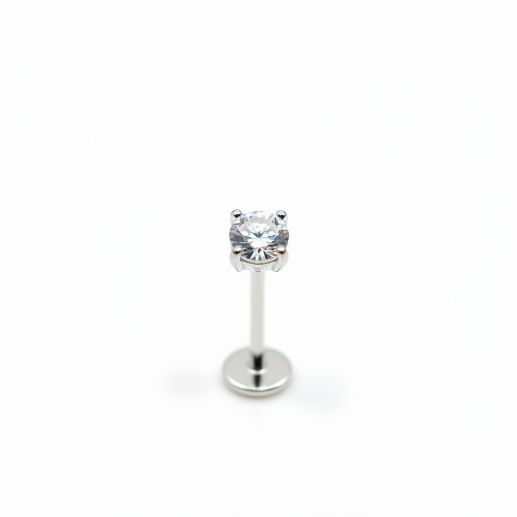 Elegant S925 Chandi Zircon Nose Pin – Minimal & Timeless (22K Size Zero)
