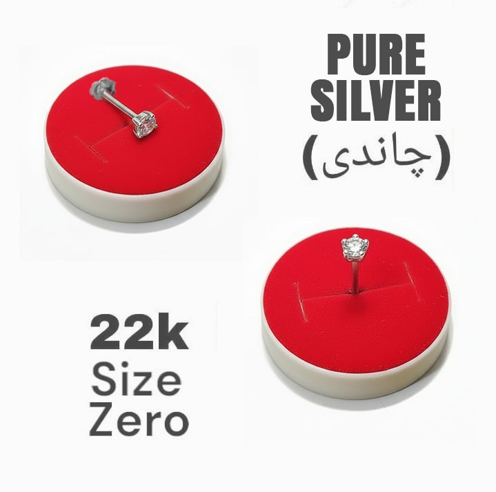 Elegant S925 Chandi Zircon Nose Pin – Minimal & Timeless (22K Size Zero)