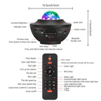 GalaxyWave Star & Ocean Light Projector with Bluetooth Speaker – App & Remote Control Night Lamp