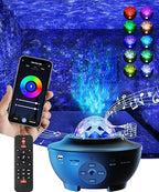 GalaxyWave Star & Ocean Light Projector with Bluetooth Speaker – App & Remote Control Night Lamp