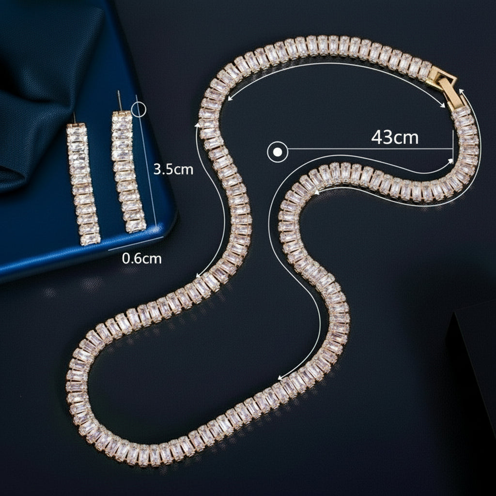 Gold Chic Aura Modern Zircon Jewelry Set