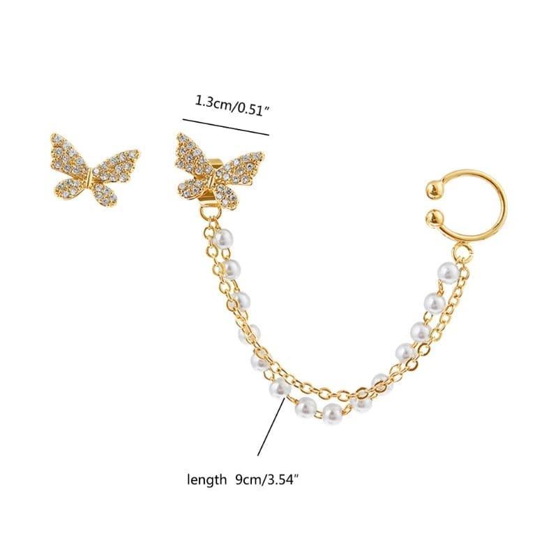 Golden Aura Chain Drop Earrings