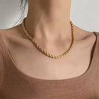 Golden Twist Luxe Rope Chain Necklace