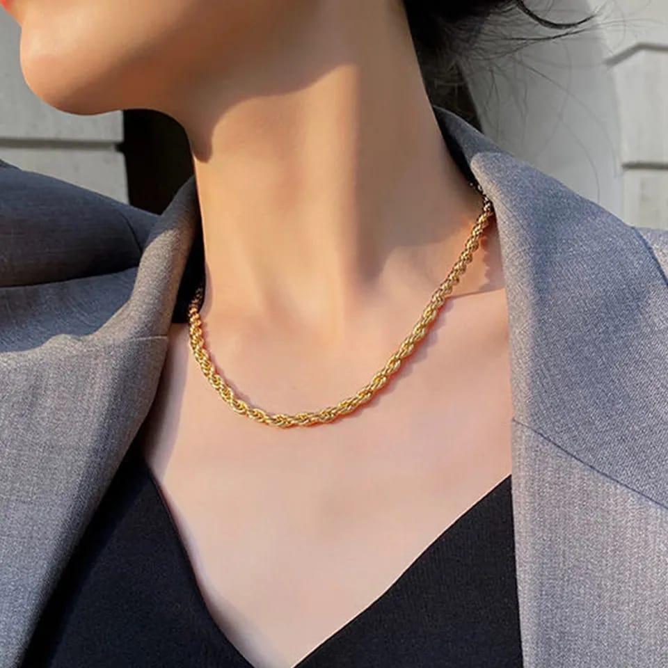 Golden Twist Luxe Rope Chain Necklace