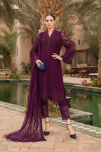 Maria Bloom Elite – Luxury Embroidered Cotton Organza 3pcs Unstitched Suit