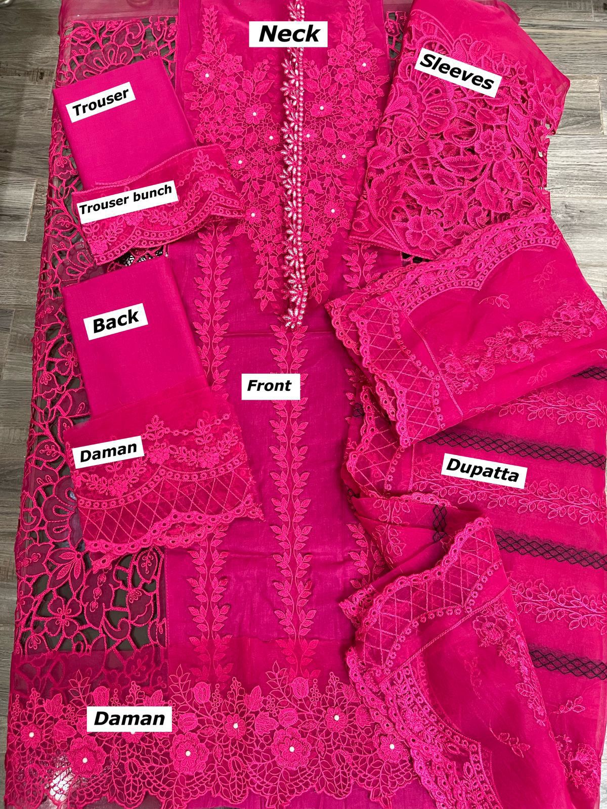 Maria Bloom Elite – Luxury Embroidered Cotton Organza 3pcs Unstitched Suit