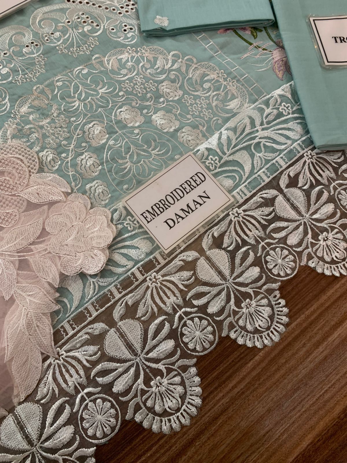 Noor-e-Elaf – Premium Chikankari 3-Piece Unstitched Cotton Organza Suit