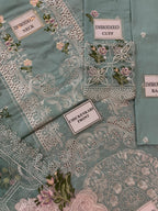 Noor-e-Elaf – Premium Chikankari 3-Piece Unstitched Cotton Organza Suit