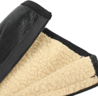 Unisex Black Leather Woolen Thermal Socks Pair (Khuffs) – Warm Fleece Lined with Zip &amp; Velcro