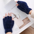 Pair of Unisex Wool Plain Fingerless Winter Gloves – Warm & Stylish