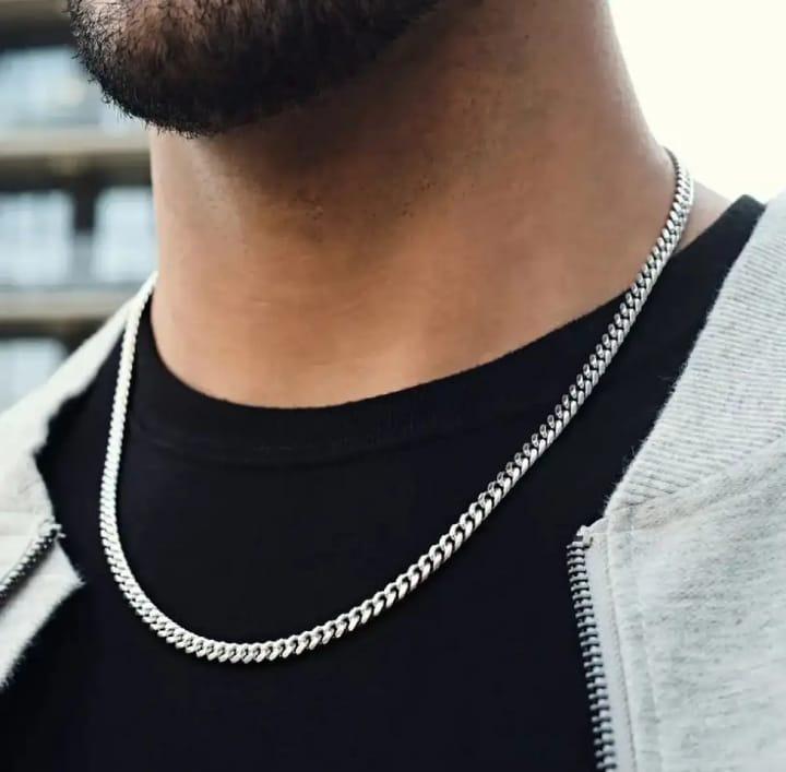 Pack of 2 Stainless Steel Cuban Thin Italian Neck Chains for Men and Boys – Gold &amp; Silver