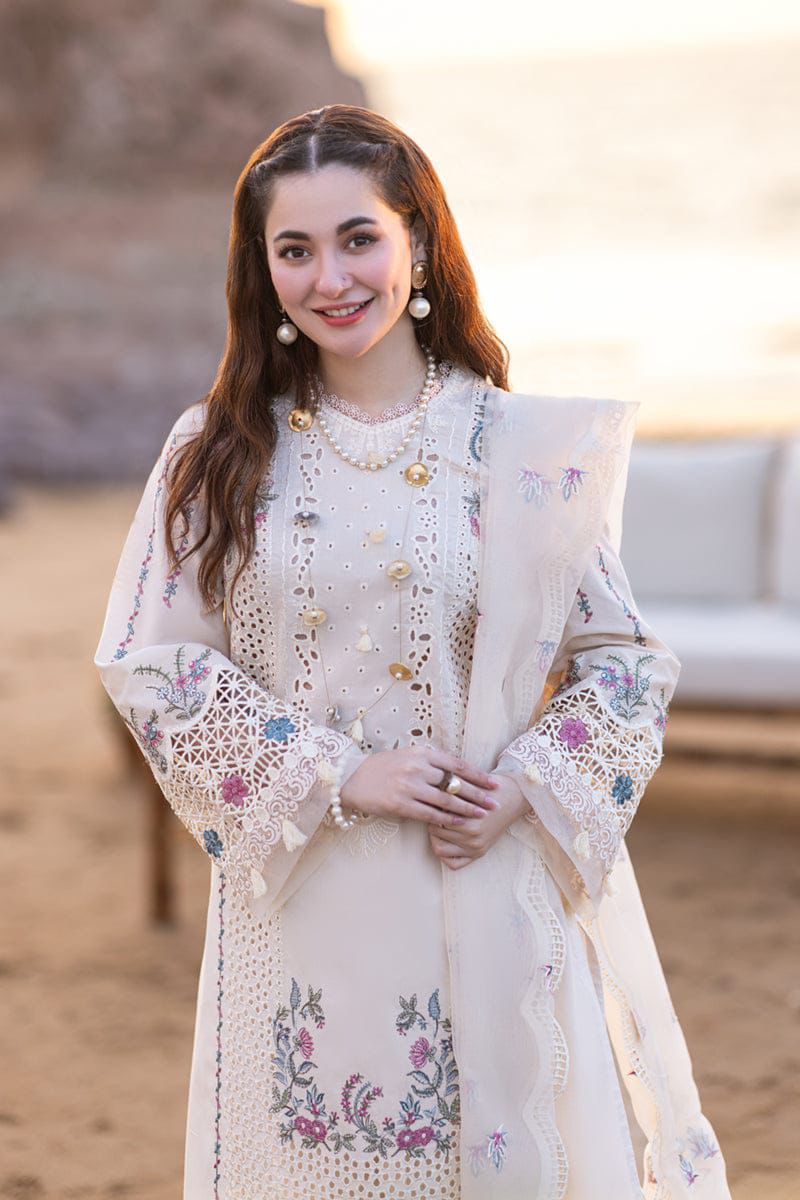 Qalamkar Noor-e-Chikankari – Luxury Lawn Embroidered 3pc Unstitched Suit
