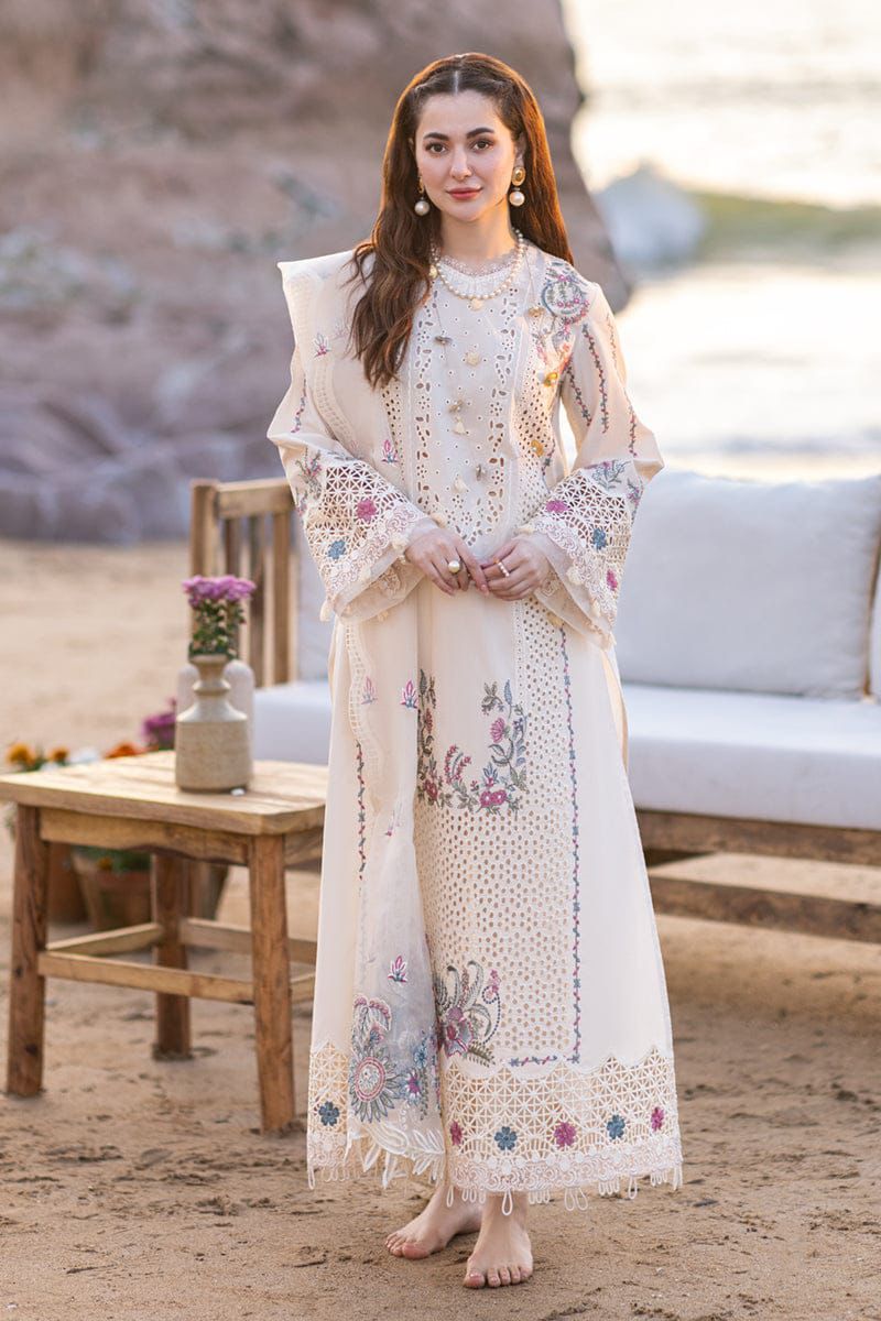 Qalamkar Noor-e-Chikankari – Luxury Lawn Embroidered 3pc Unstitched Suit