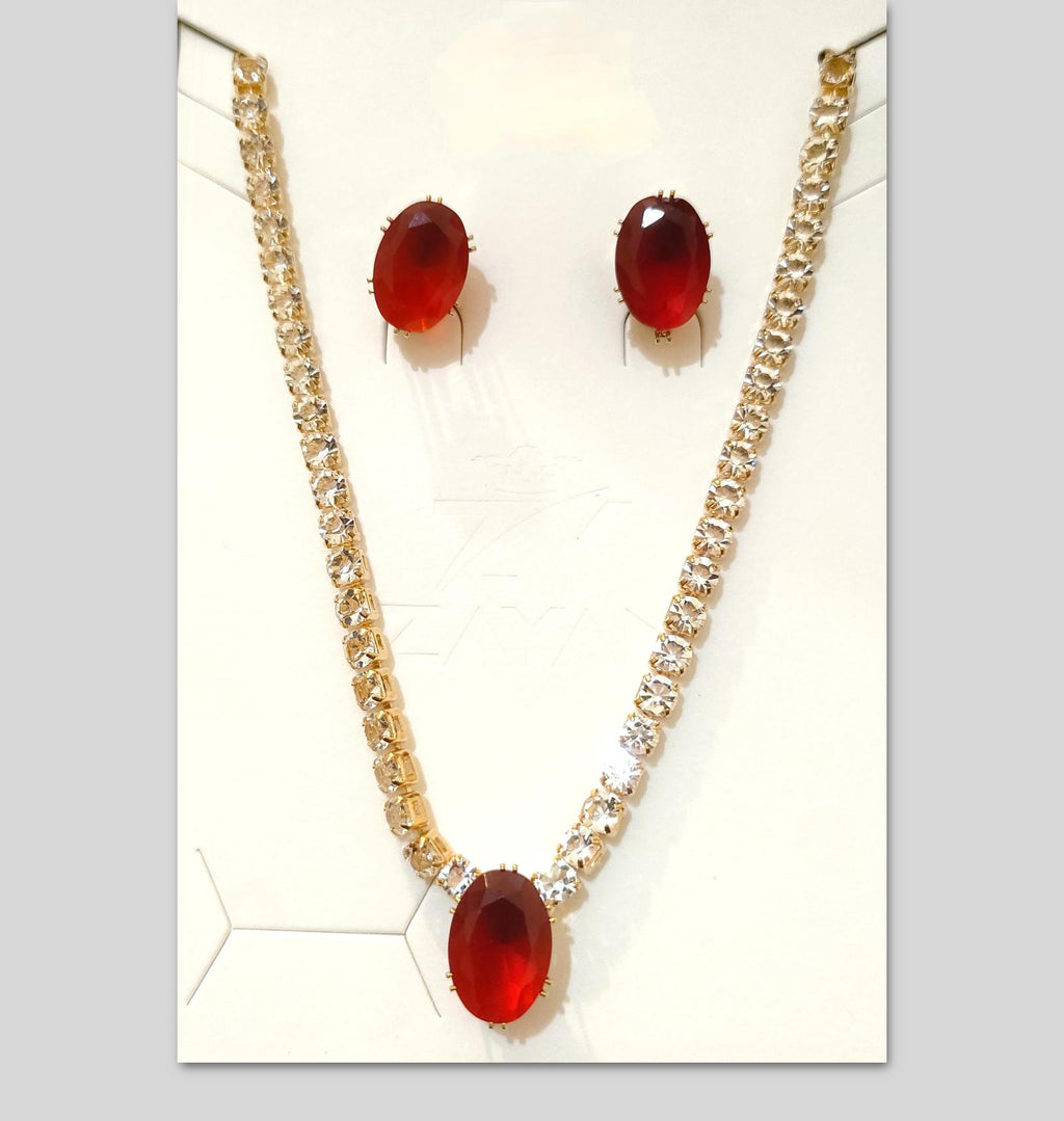 Ruby Glow Radiance Pendant & Earrings Set