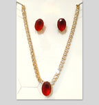 Ruby Glow Radiance Pendant & Earrings Set