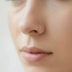 S925 Sterling Silver Plain Nose Ring - 22K Size Zero Adjustable